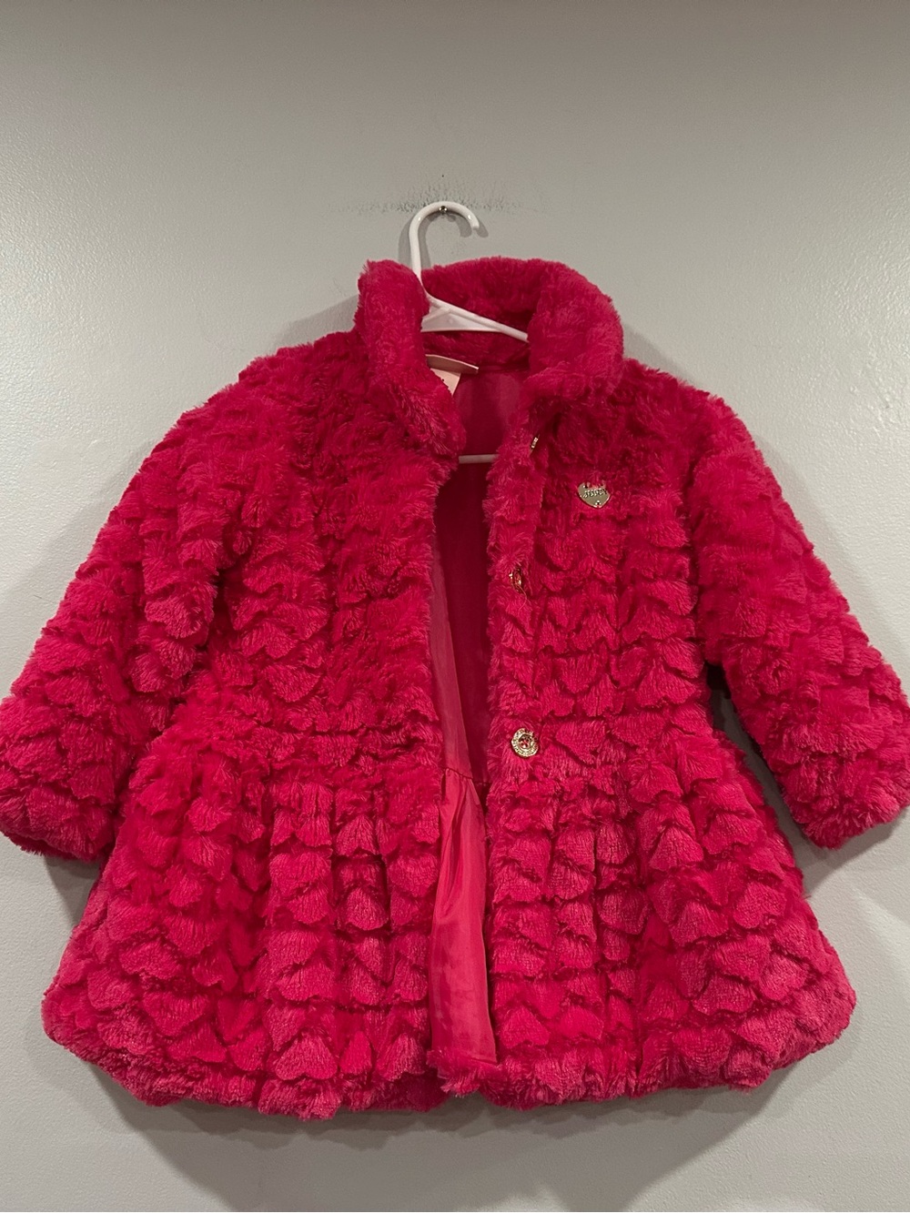 Juicy Couture Girl's Pink Fuzzy Coat sz 5